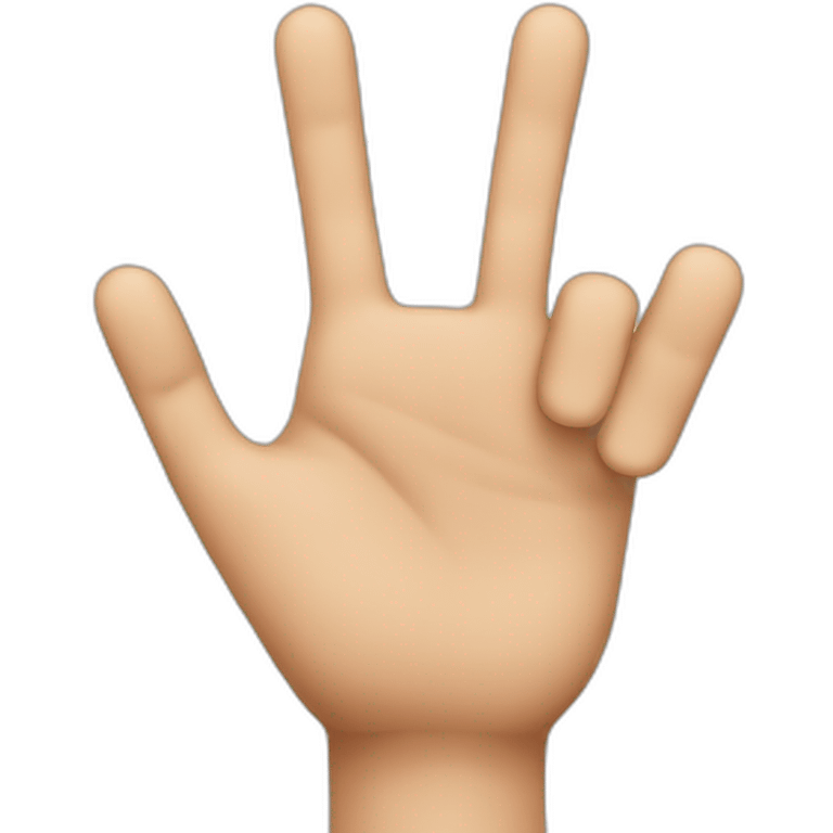 three fingers up emoji