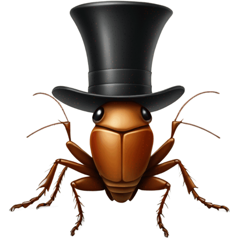 Cockroach with a top hat  emoji