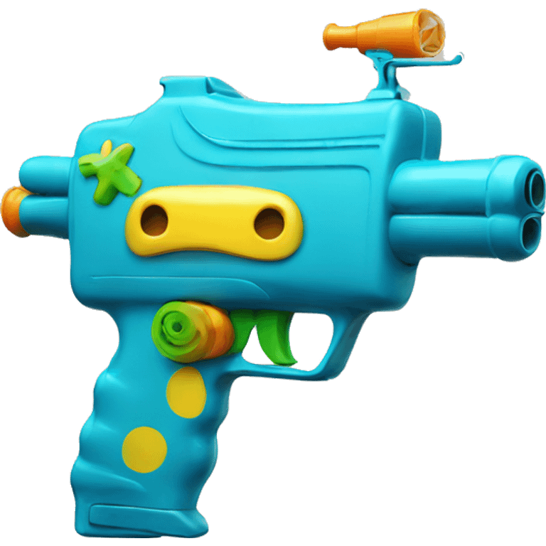 Smiley face with a watergun emoji