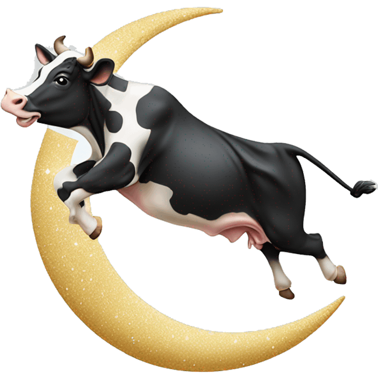 cow jumping over crescent moon emoji