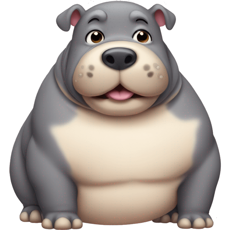 chubby dog hippo with a belly emoji