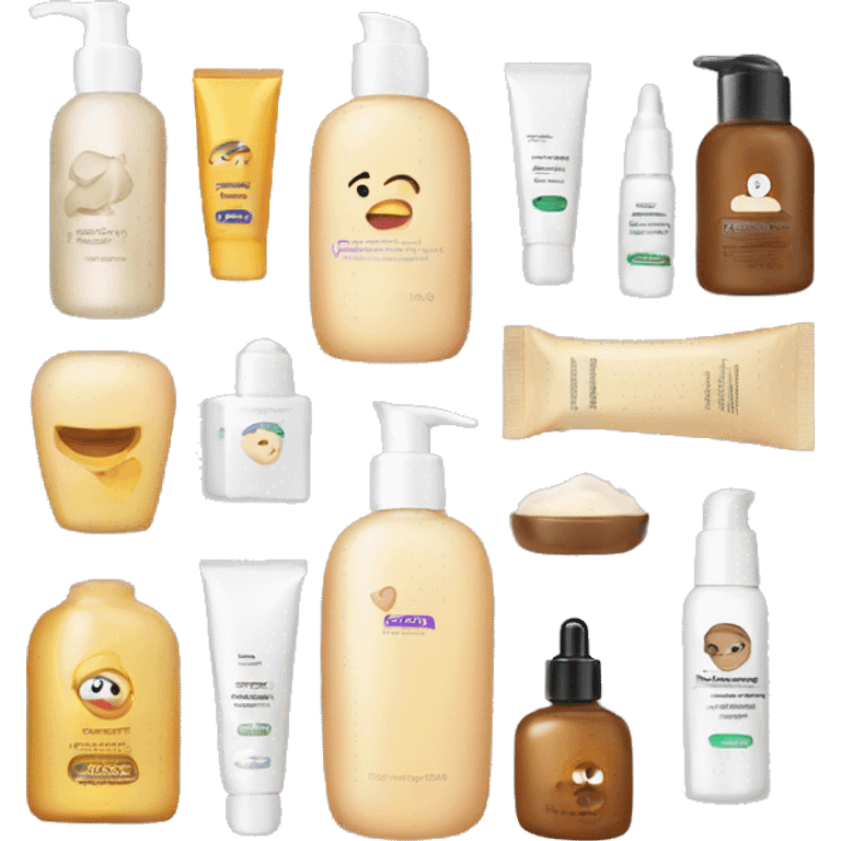 a collection of popular skincare items emoji