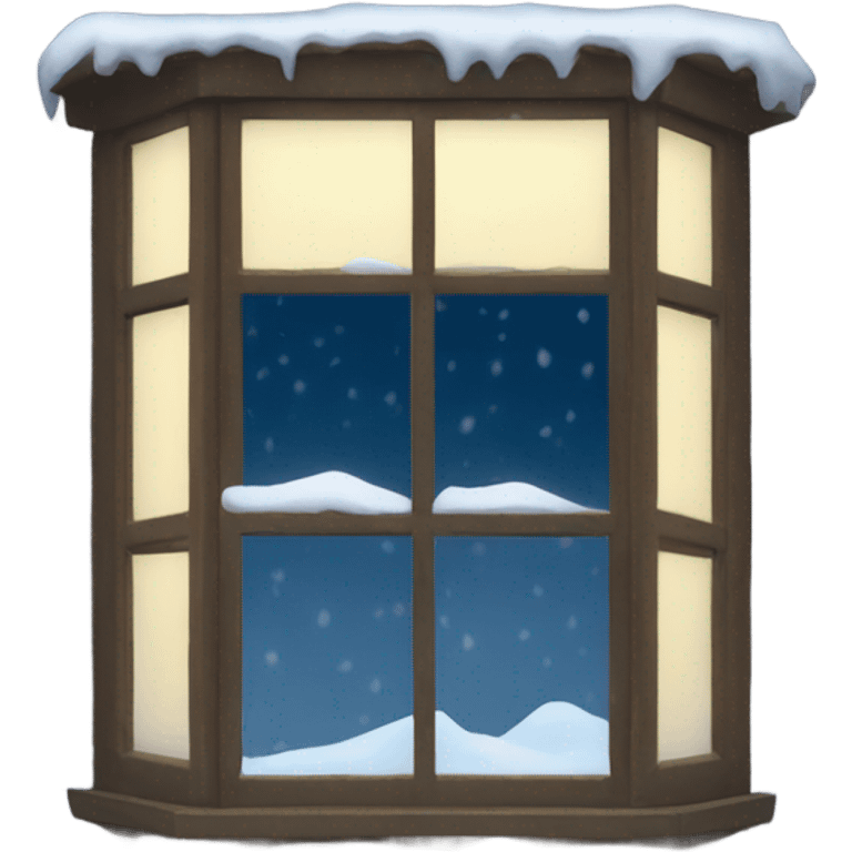 Snow night window emoji