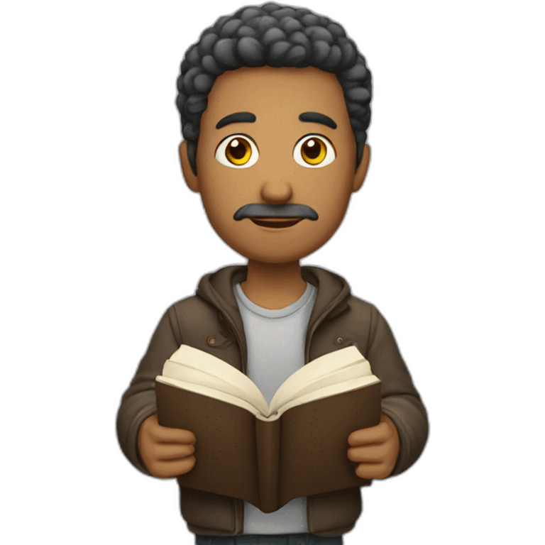 a man with book emoji