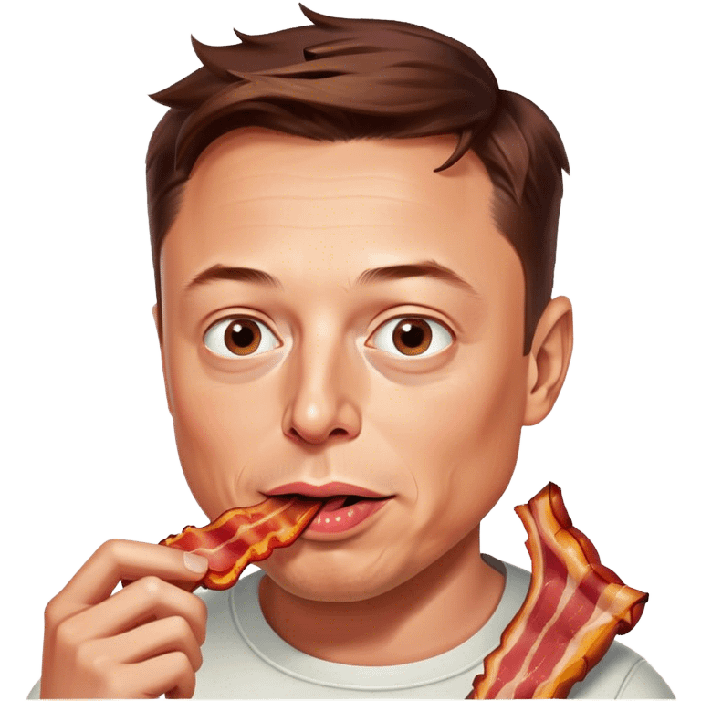 Elon musk on bacon emoji