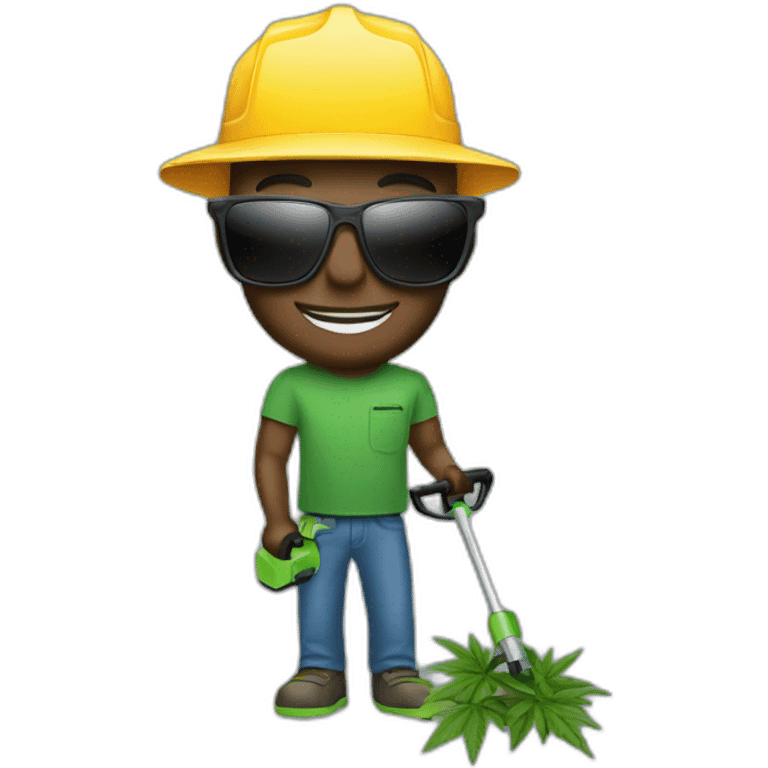 Weed trimmer with sunglasses  emoji