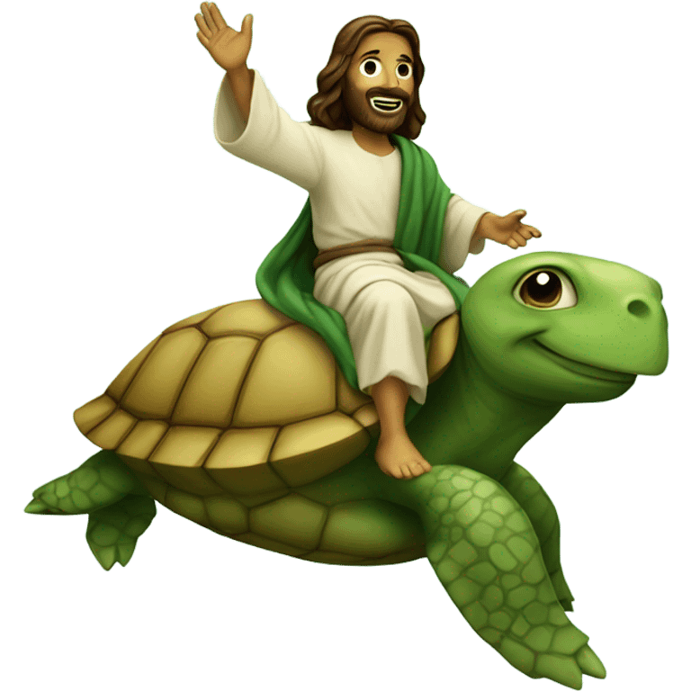 Jesus riding a turtle emoji