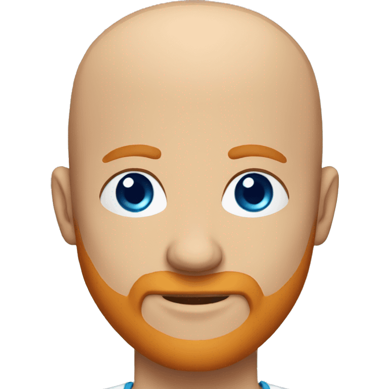 A Bald man with blue eyes and a ginger beard emoji