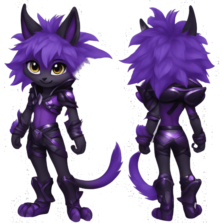 Anthro-Edgy-Cool-Black-Purple-Contrast-Colors-Fantasy-Fur-Sona-Chibi-Shiny-Fakémon-Hybrid full body emoji