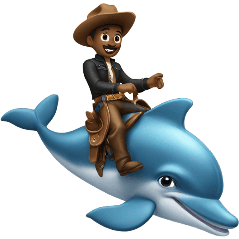 Cowboy riding a dolphin emoji