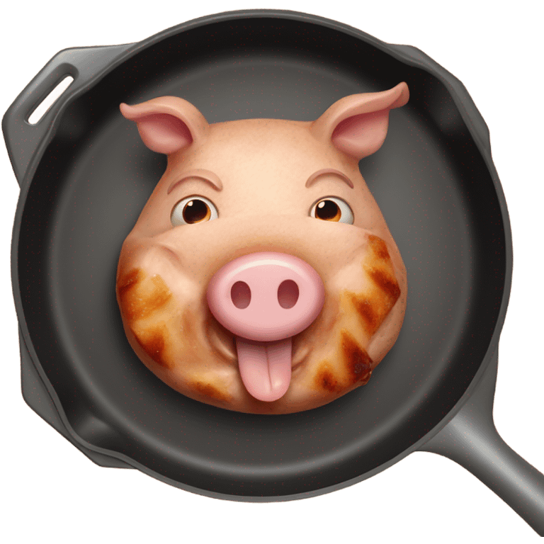 Pork chops in frying pan emoji