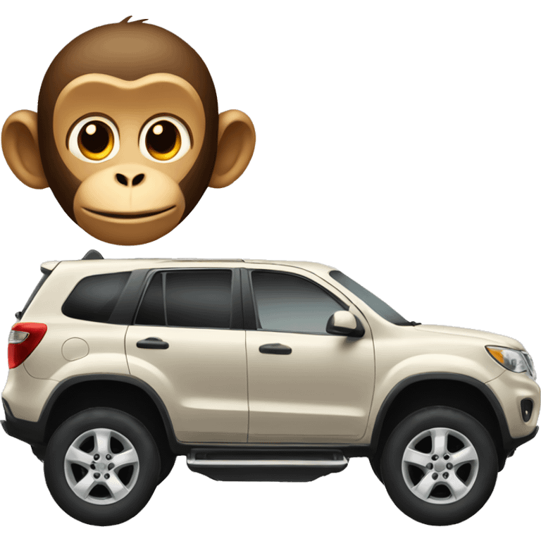 Monkey on a car emoji