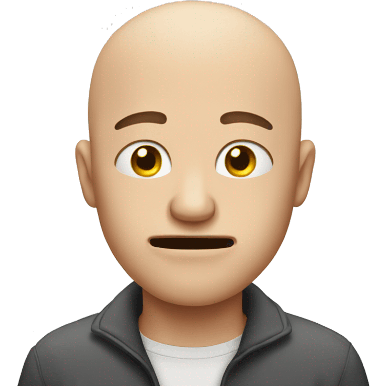 Bald guy crying and farting emoji