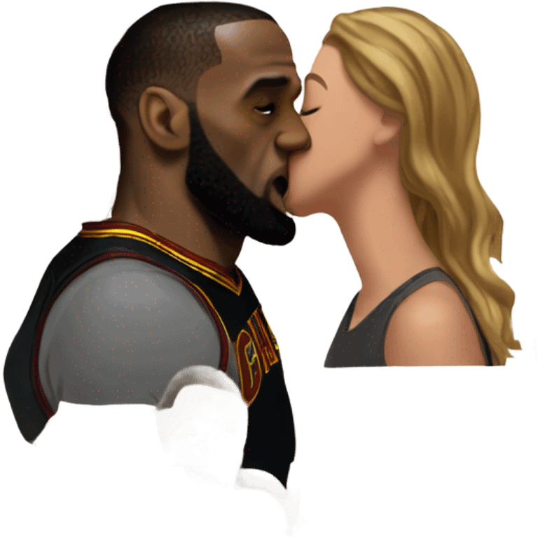 LeBron James kissing  emoji