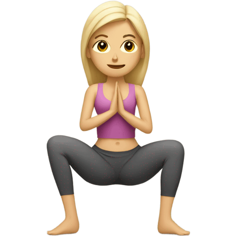 Mujer rubia haciendo yoga  emoji