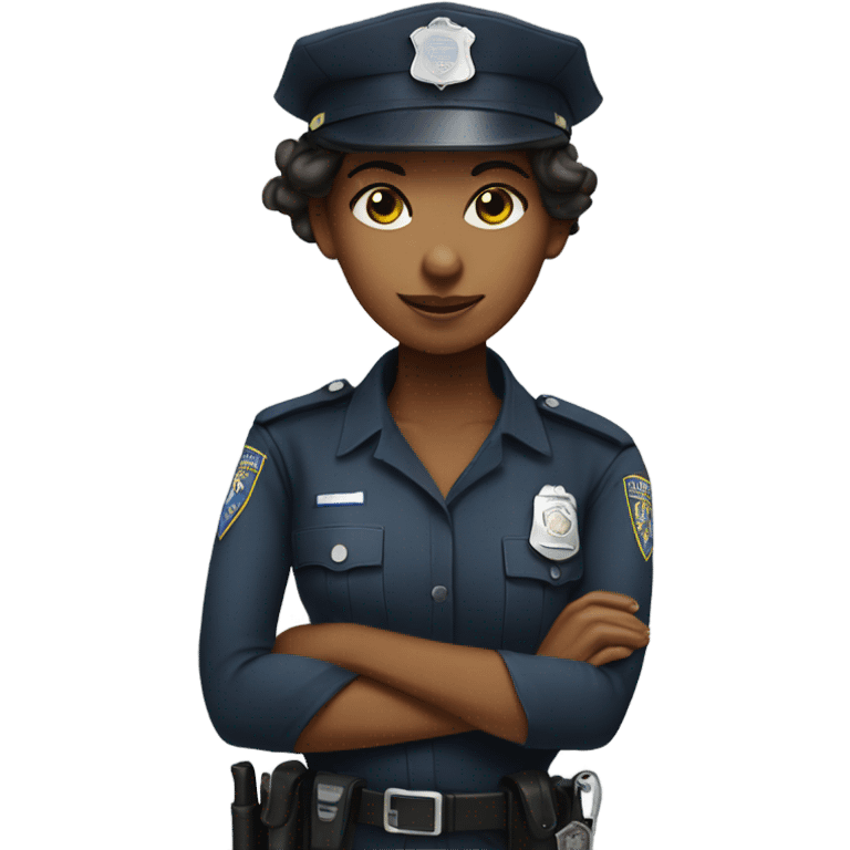 Girl police inspector with blunt emoji