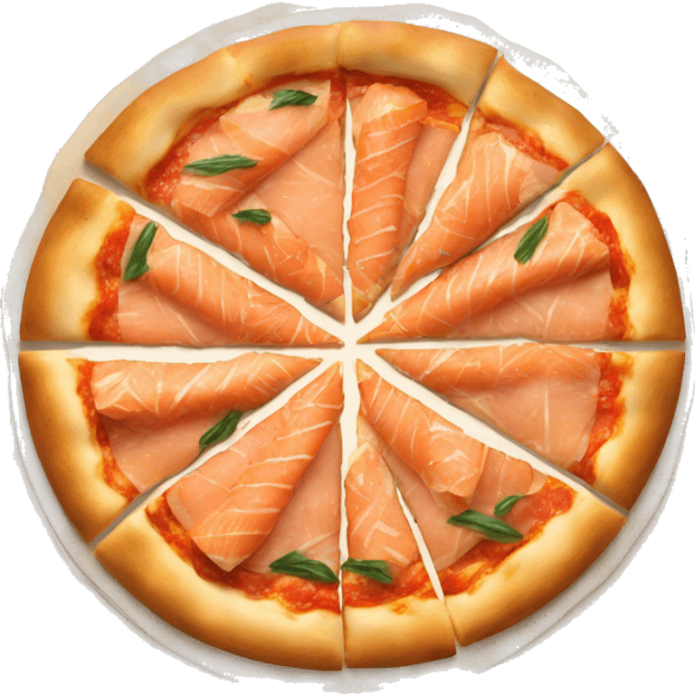 Pizza with smoked salmon pieces on top emoji