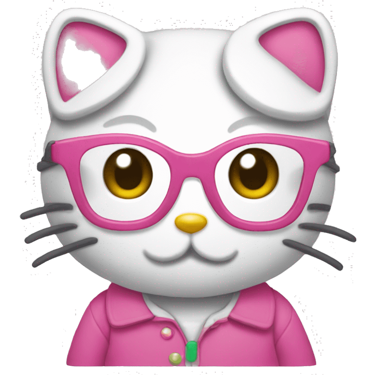 Hello kitty with glasses  emoji