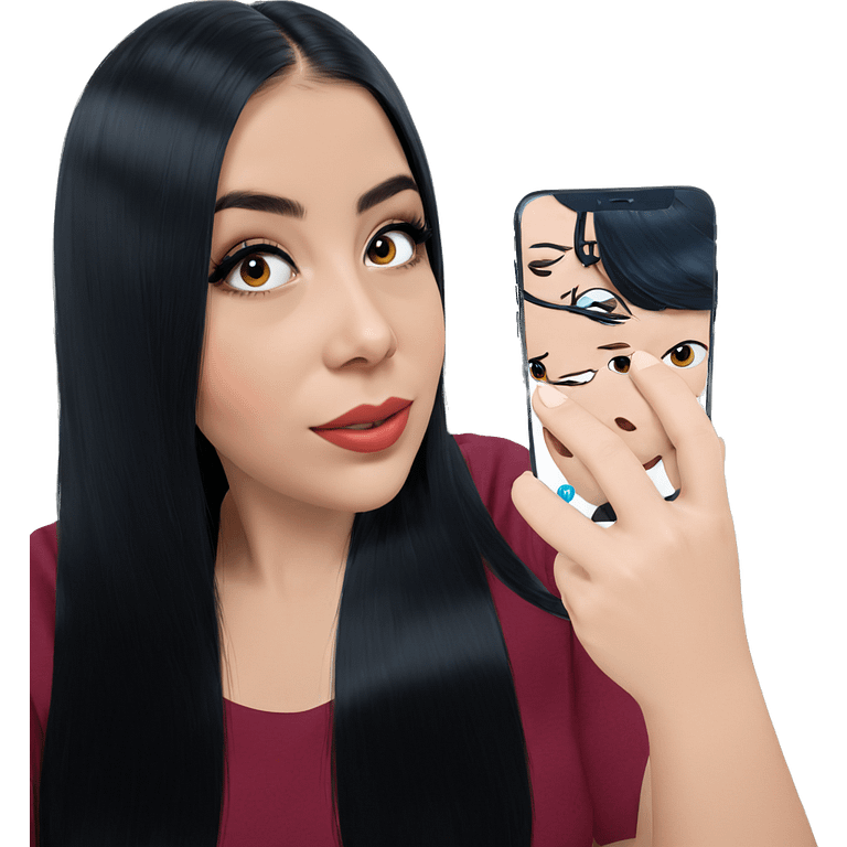 selfie with black hair girl emoji