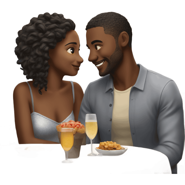 Hyper Realistic Romantic date for stunningly beautiful couple emoji