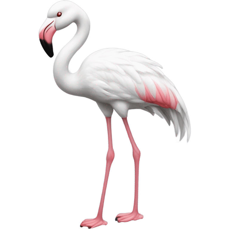 White flamingo pooping emoji