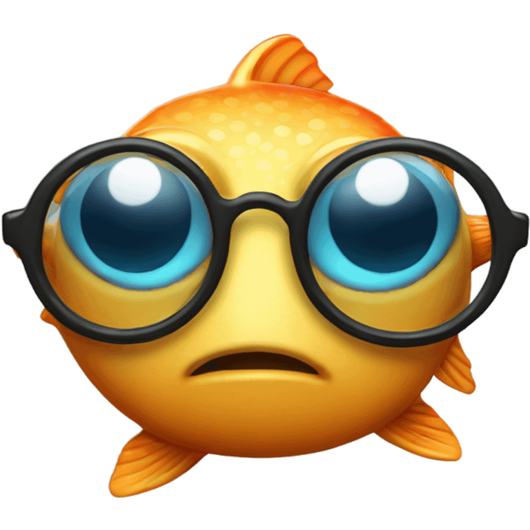 fish wearing glasses blowing a kiss emoji