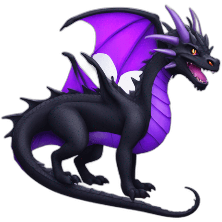 A black dragon with purple horns emoji