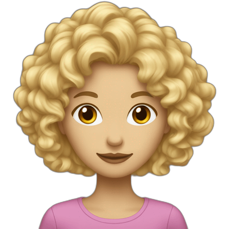 Blonde qui embrasse un brun cheveux bouclé emoji