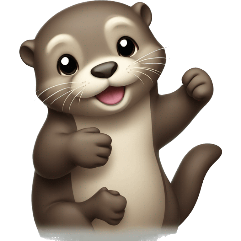  Cute otter two thumbs up emoji