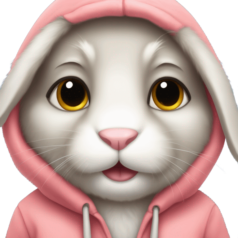 Bunny wearing a hoodie emoji