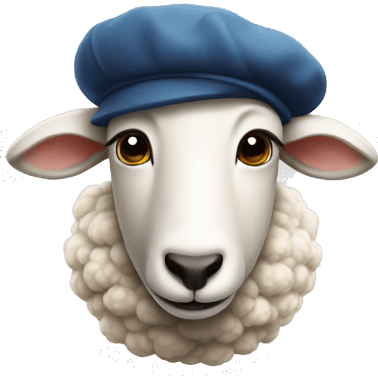 sheep with a beret emoji