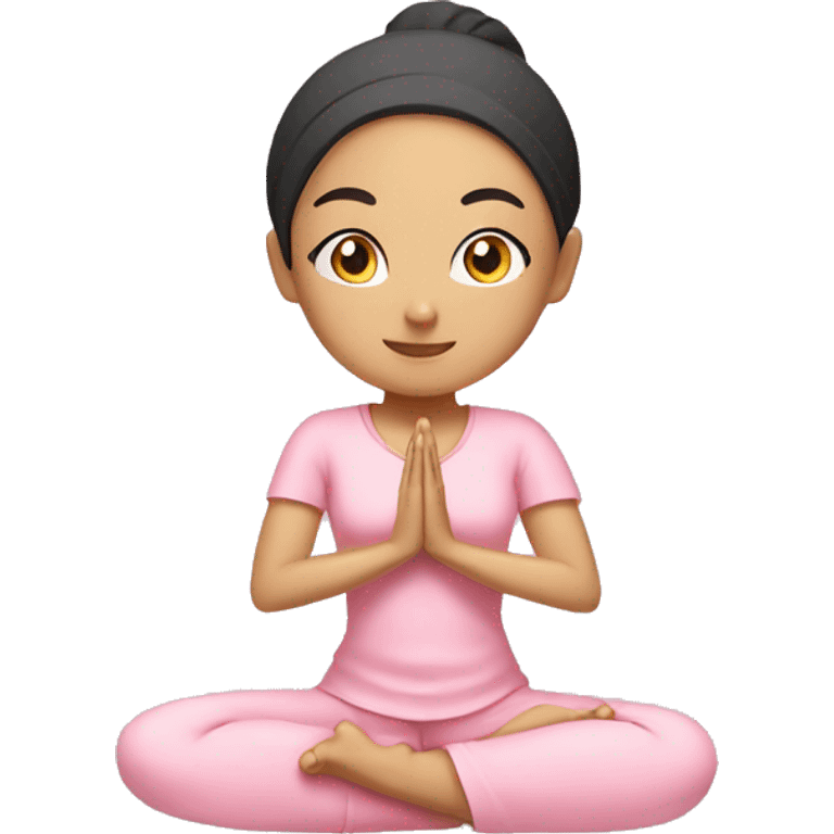 asian yoga girl light pink clothes  emoji