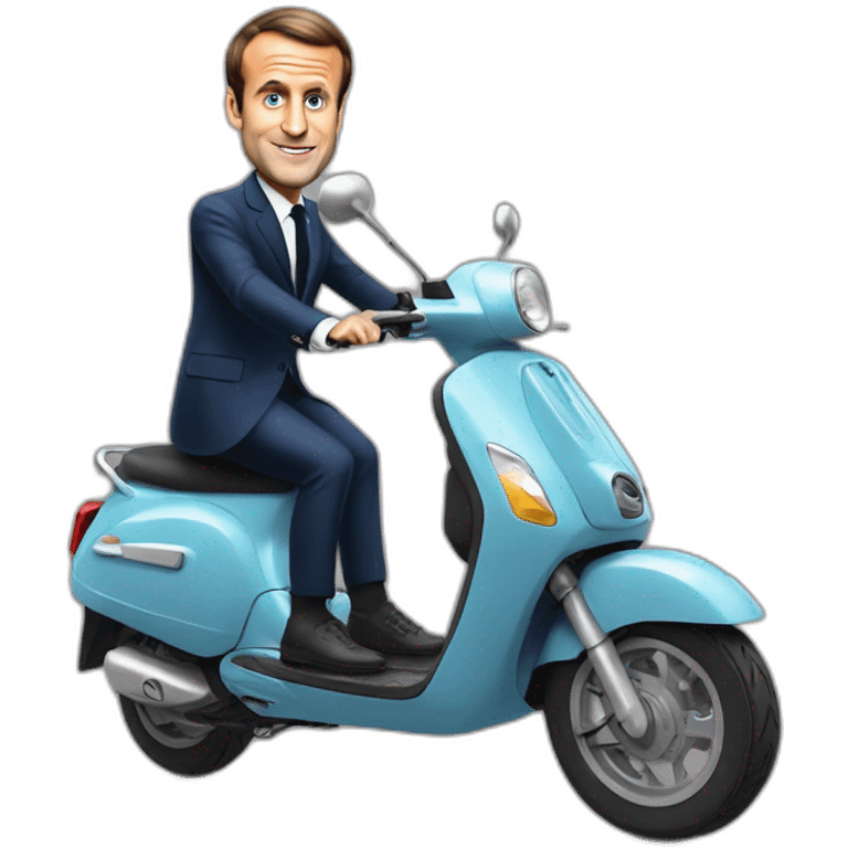 Emmanuel Macron on a scooter emoji