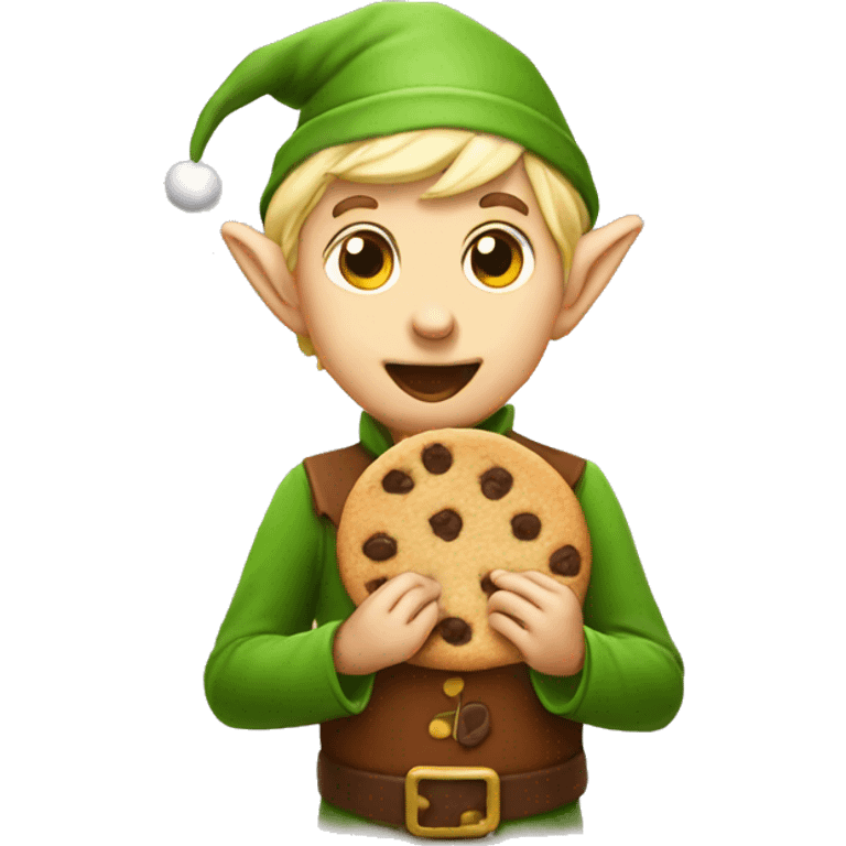 elf eating a cookie  emoji