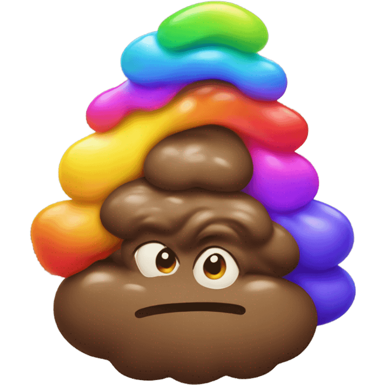 Rainbow poop emoji