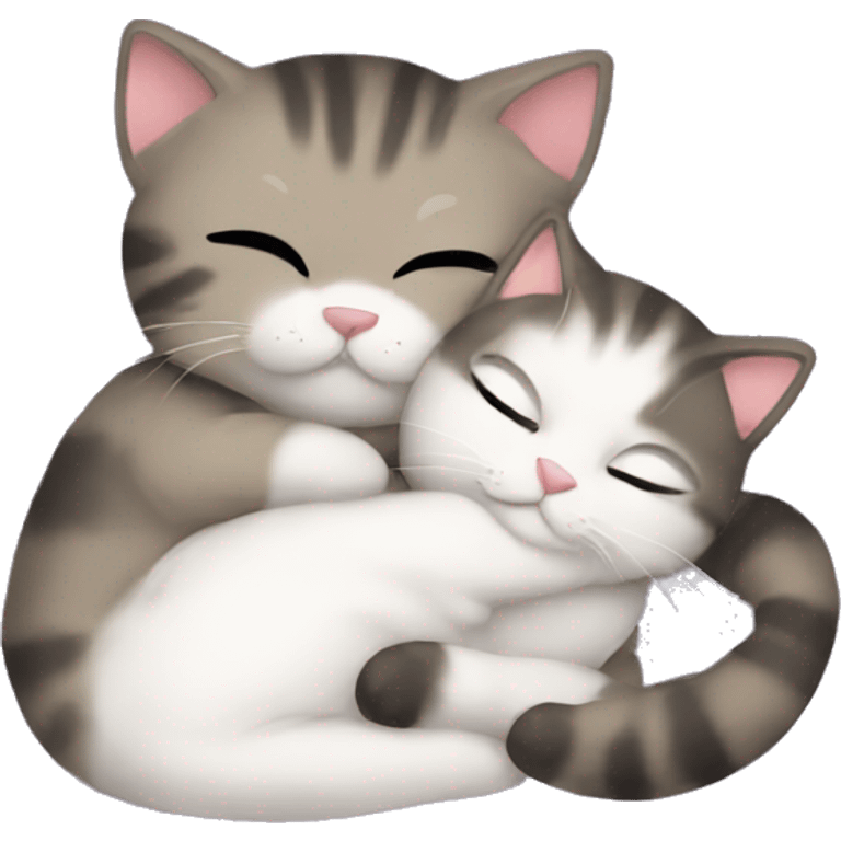 Cuddling cat emoji