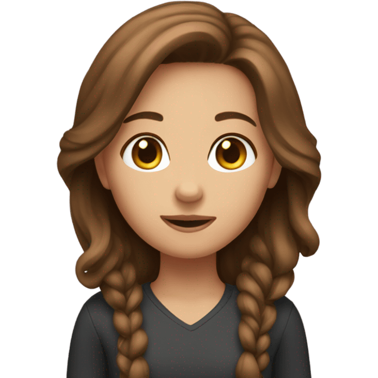 Brown hair girl emoji