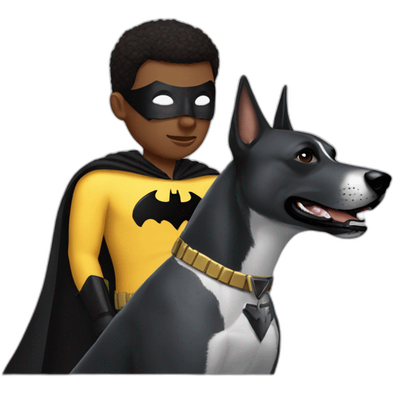 Human Batman with greyhound emoji