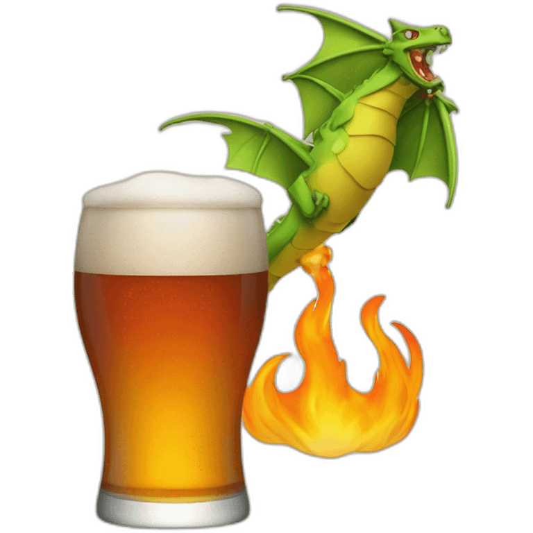 Dracaufeu, qui boit une bière emoji