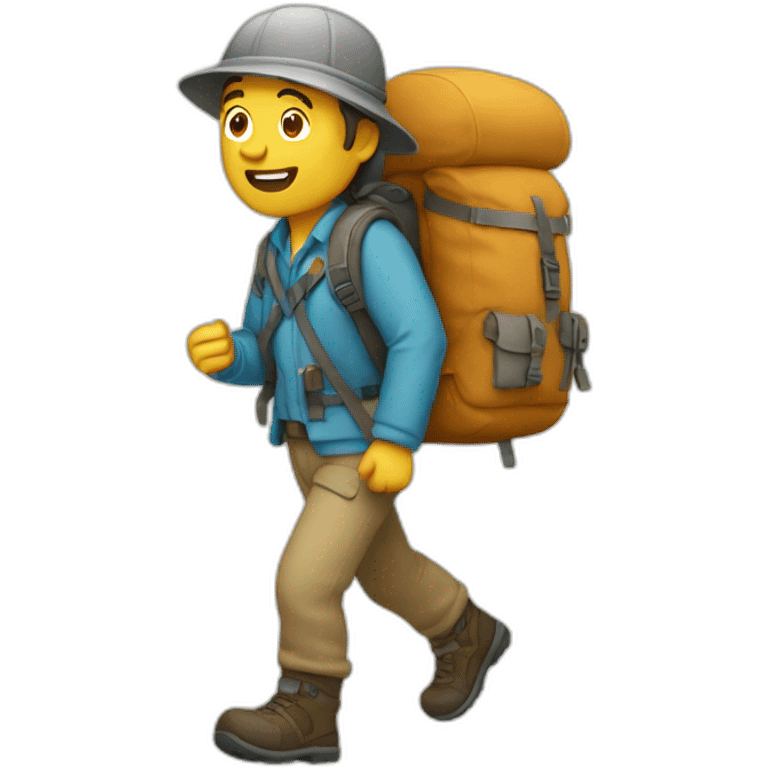 Hombre caminando trekking emoji