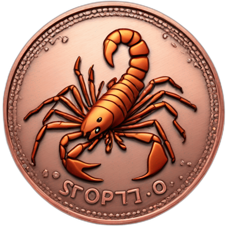 scorpio detailed rising copper coin emoji