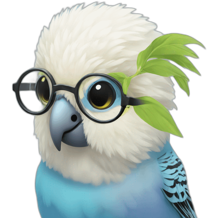 budgie in glasses emoji