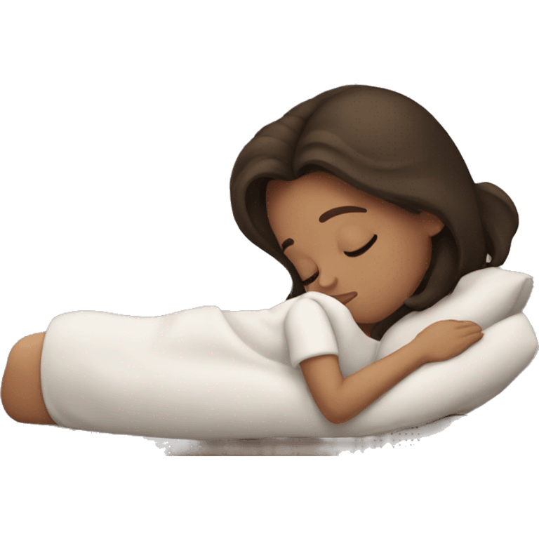 Brunette girl sleeping emoji