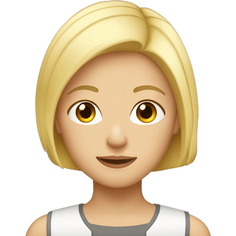 blonde girl with short hair emoji