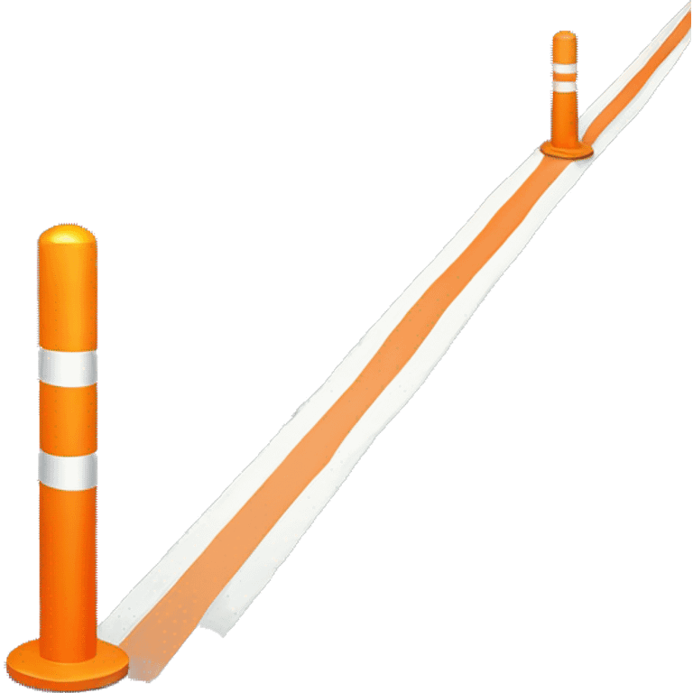 tall plain orange road bollard with one white stripe emoji