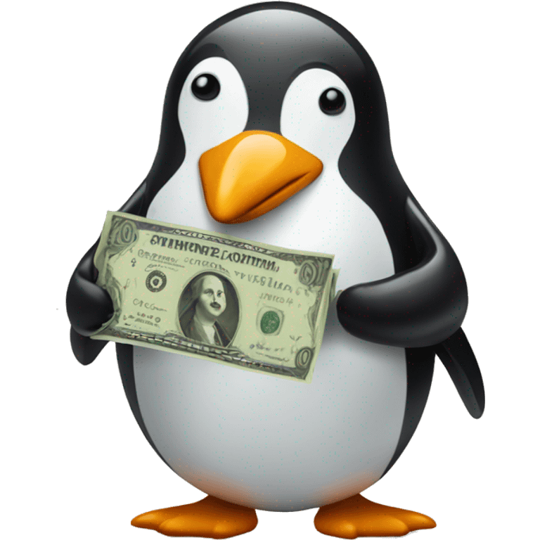 Penguin with money emoji