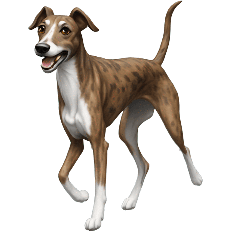 Brindle dog lurcher running cyan lighting emoji