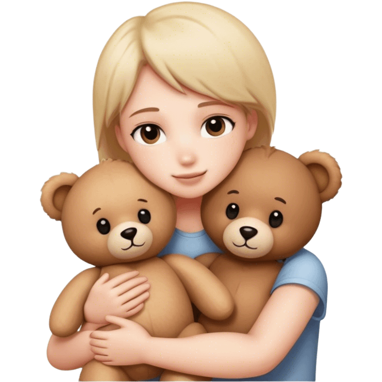 hugging cute teddy bear emoji