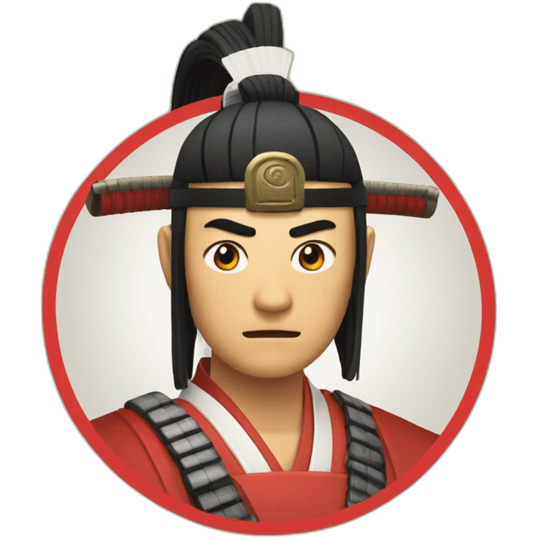 samurai's face has a red circle on his forehead emoji