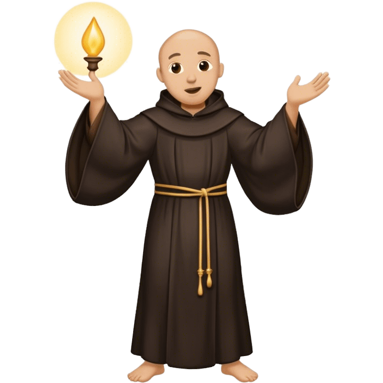 Dancing friar in black robe  emoji